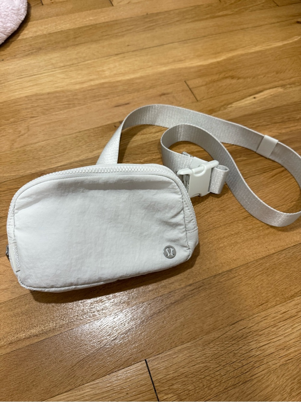 Lululemon Off-White Belt Bag with Silver Hardware